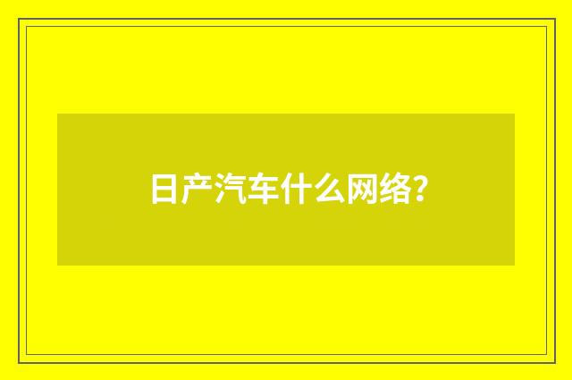 日产汽车什么网络？