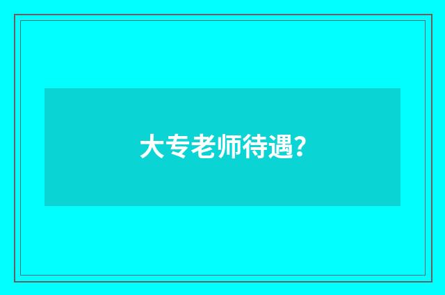 大专老师待遇？