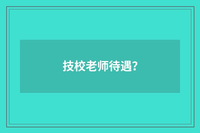 技校老师待遇？