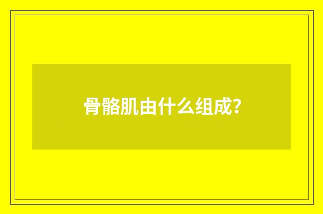 骨骼肌由什么组成？