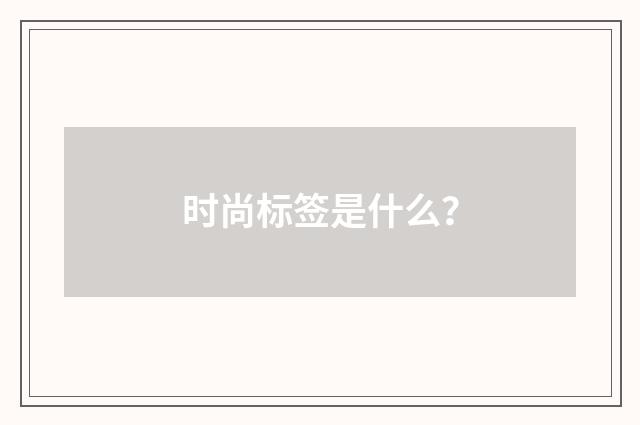 时尚标签是什么？