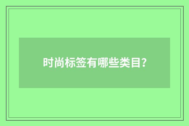 时尚标签有哪些类目？