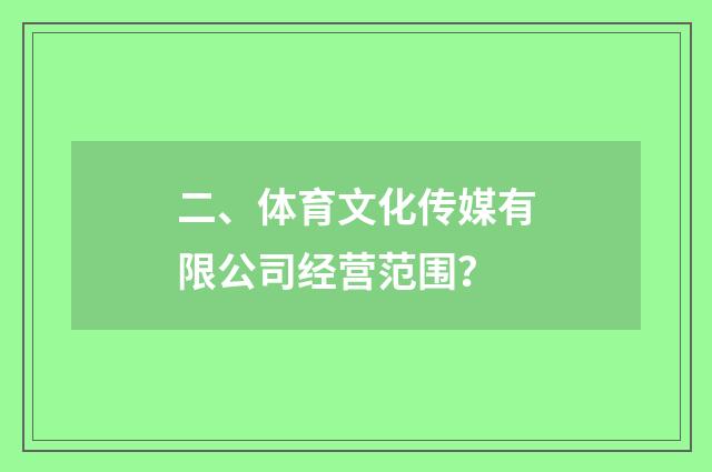二、体育文化传媒有限公司经营范围？