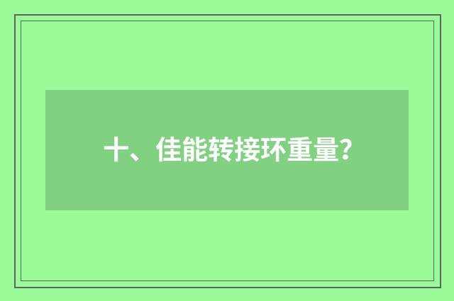 十、佳能转接环重量？