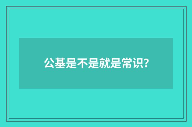 公基是不是就是常识？