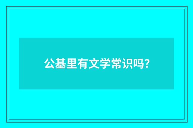 公基里有文学常识吗？