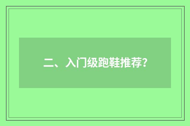 二、入门级跑鞋推荐？