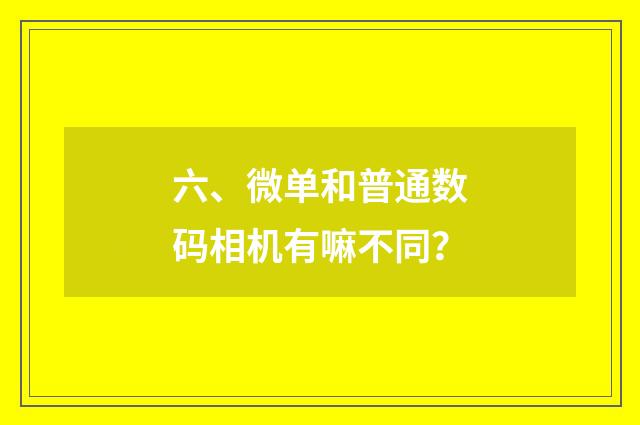 六、微单和普通数码相机有嘛不同?