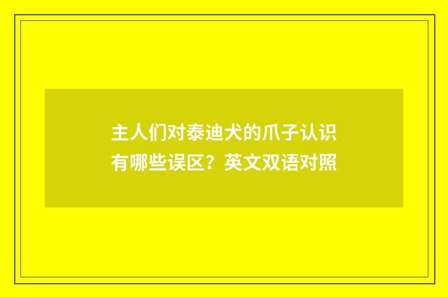 主人们对泰迪犬的爪子认识有哪些误区？英文双语对照