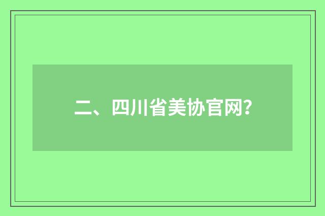 二、四川省美协官网？