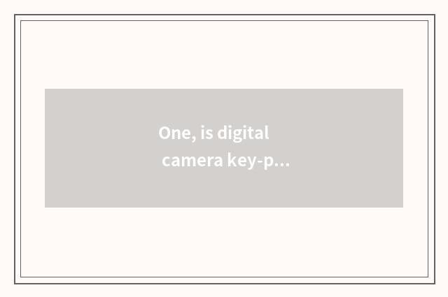 One, is digital camera key-press ineffective?
