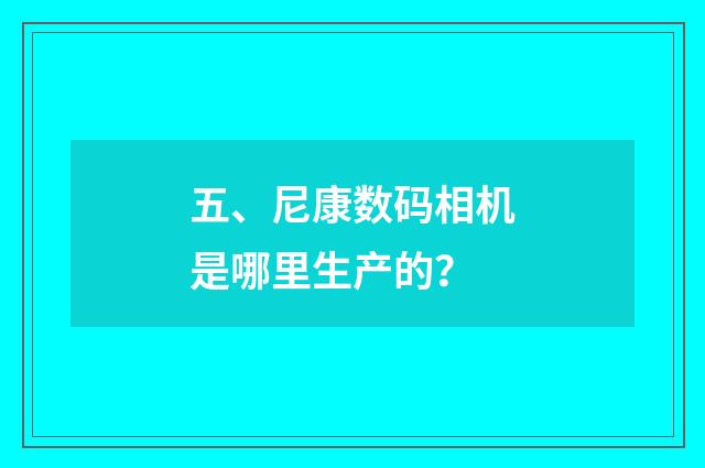 五、尼康数码相机是哪里生产的？