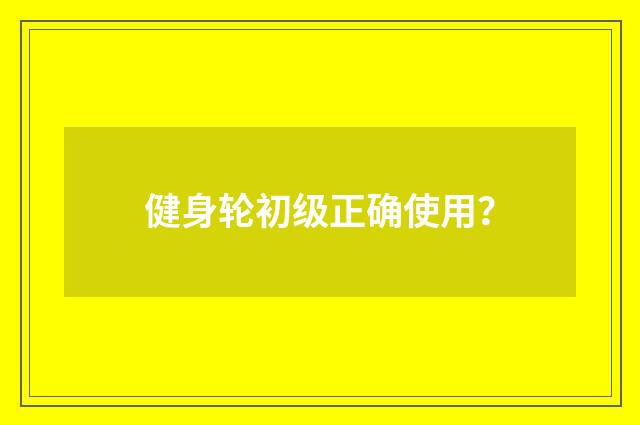 健身轮初级正确使用？
