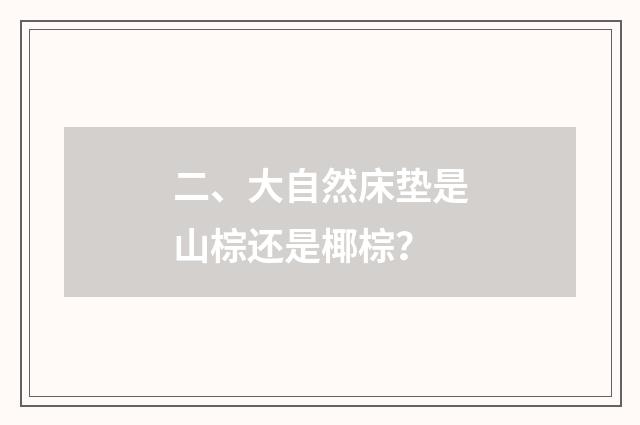 二、大自然床垫是山棕还是椰棕？