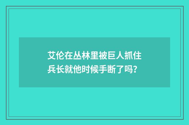艾伦在丛林里被巨人抓住兵长就他时候手断了吗？