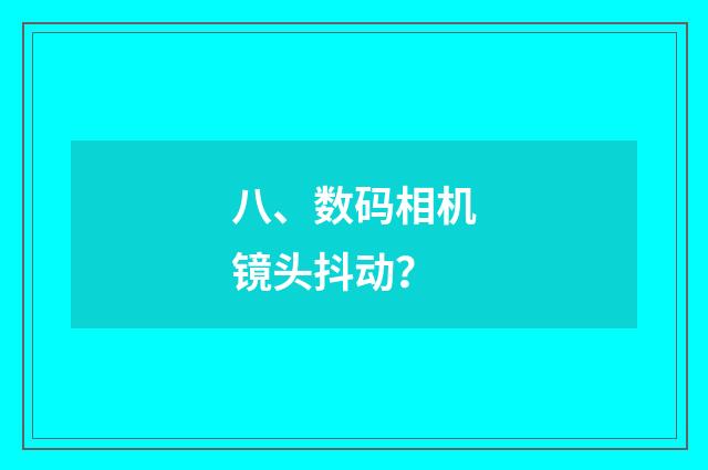 八、数码相机镜头抖动？