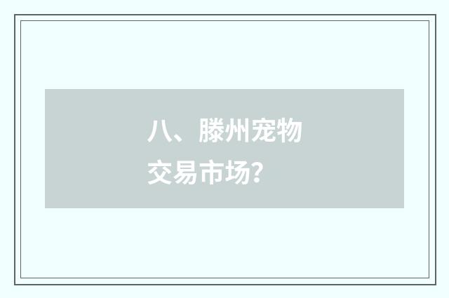 八、滕州宠物交易市场？