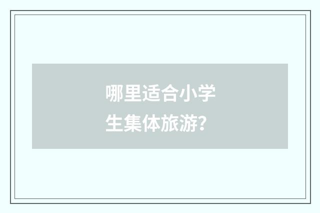 哪里适合小学生集体旅游？