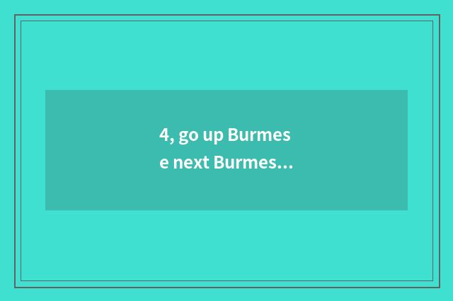 4, go up Burmese next Burmese distinction?