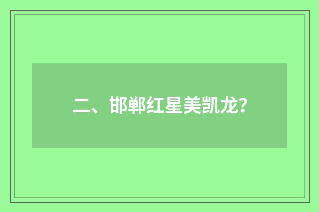 二、邯郸红星美凯龙?