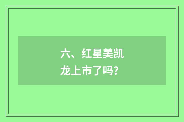 六、红星美凯龙上市了吗？