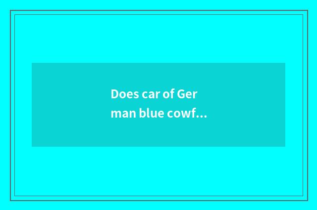 Does car of German blue cowfish nurse taste the effect how?