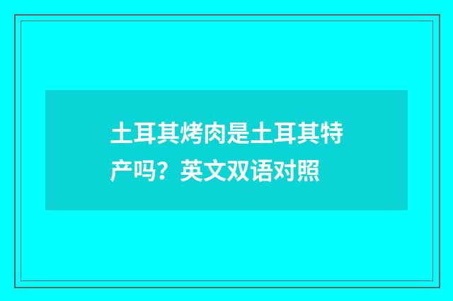 土耳其烤肉是土耳其特产吗？英文双语对照