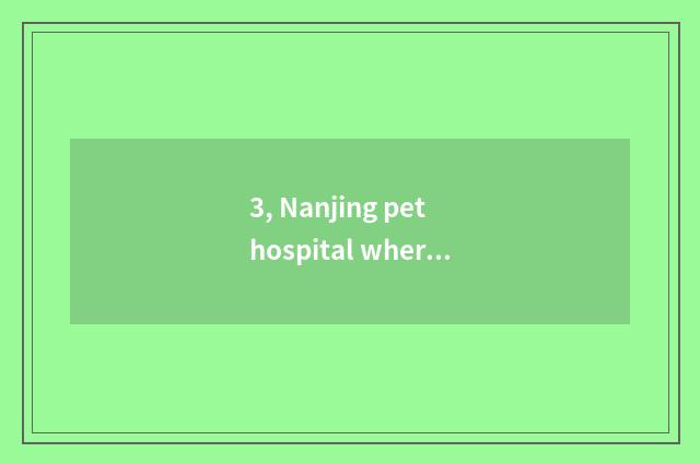 3, Nanjing pet hospital where home is best - agog, can you do over there Nanjing