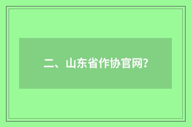 二、山东省作协官网？