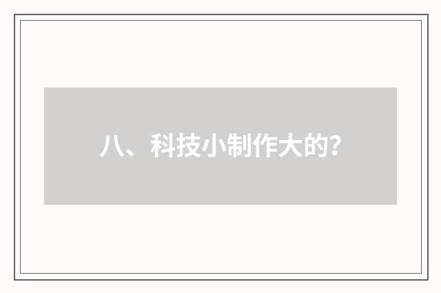 八、科技小制作大的？