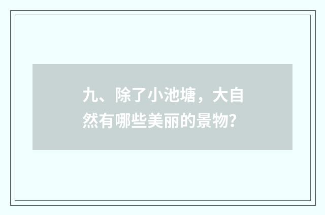 九、除了小池塘，大自然有哪些美丽的景物？
