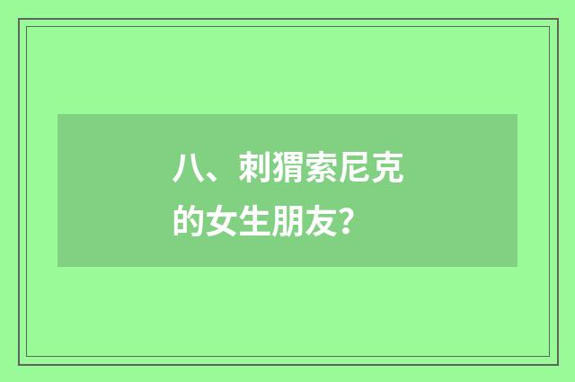 八、刺猬索尼克的女生朋友？