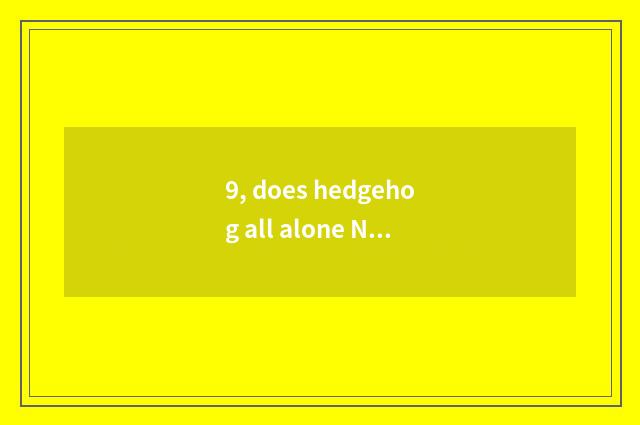 9, does hedgehog all alone Nick exists really?
