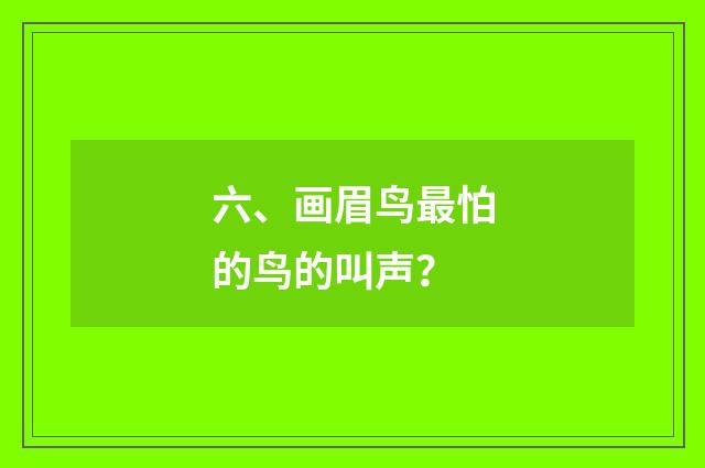 六、画眉鸟最怕的鸟的叫声？