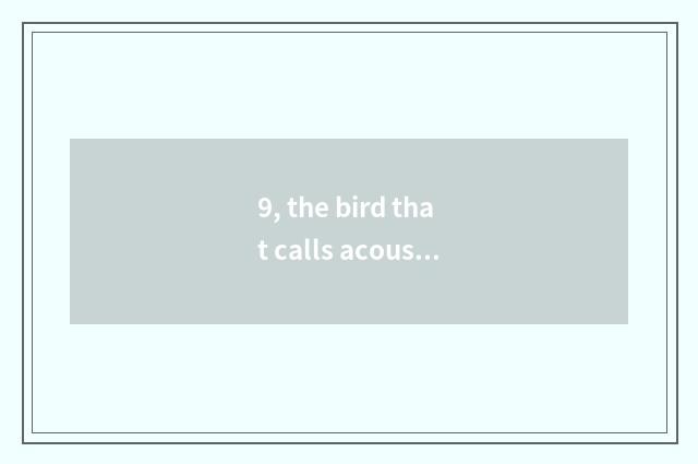 9, the bird that calls acoustic image cicada?
