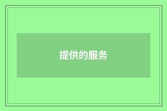 提供的服务