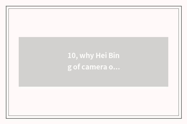 10, why Hei Bing of camera of the number below the pine?