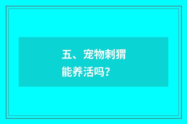五、宠物刺猬能养活吗？
