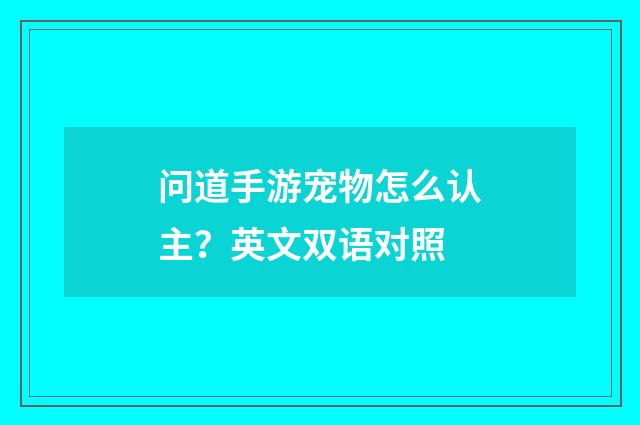 问道手游宠物怎么认主?英文双语对照
