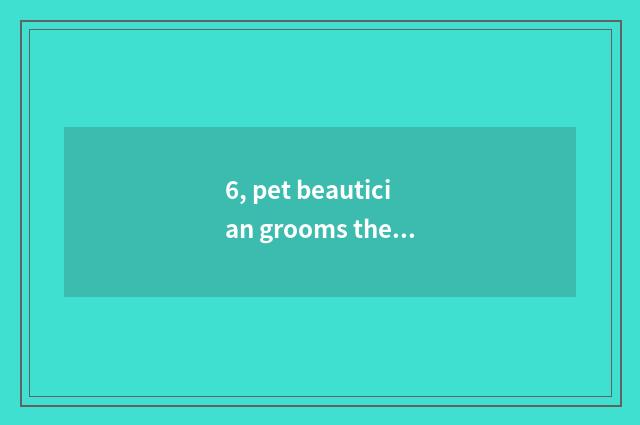 6, pet beautician grooms the price-----Changzhou?