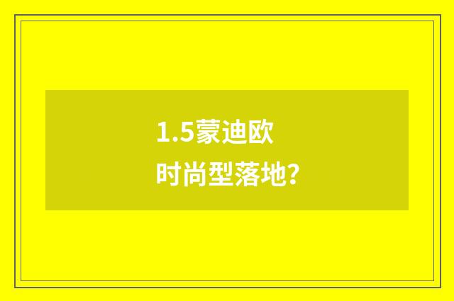 1.5蒙迪欧时尚型落地？