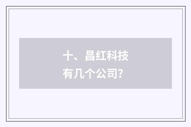 十、昌红科技有几个公司？