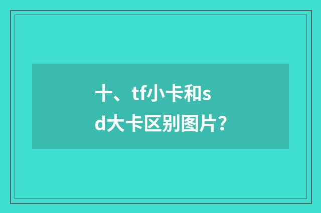 十、tf小卡和sd大卡区别图片？