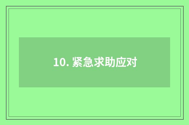 10. 紧急求助应对