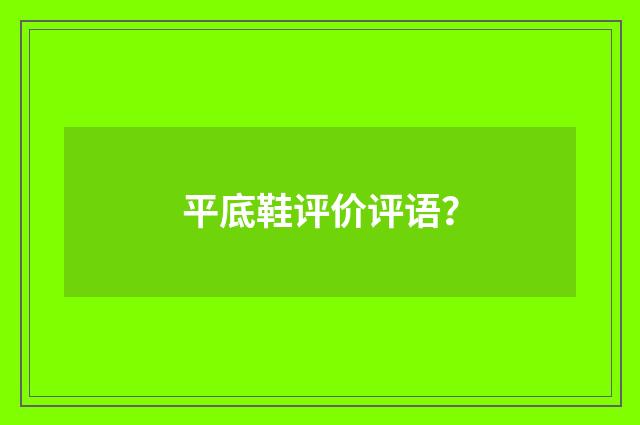 平底鞋评价评语?