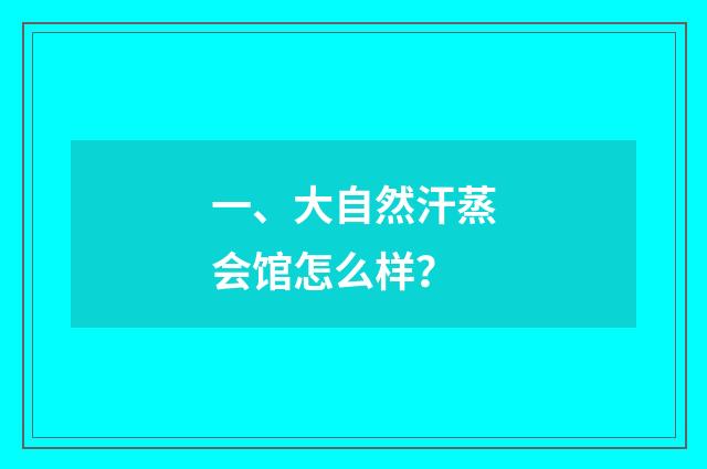 一、大自然汗蒸会馆怎么样？