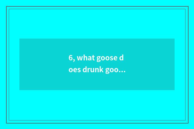 6, what goose does drunk goose use?
