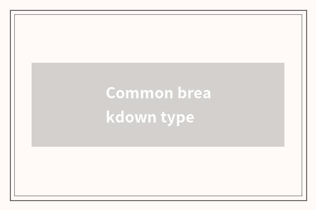 Common breakdown type