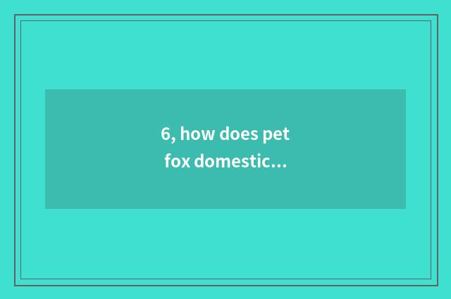 6, how does pet fox domesticate?