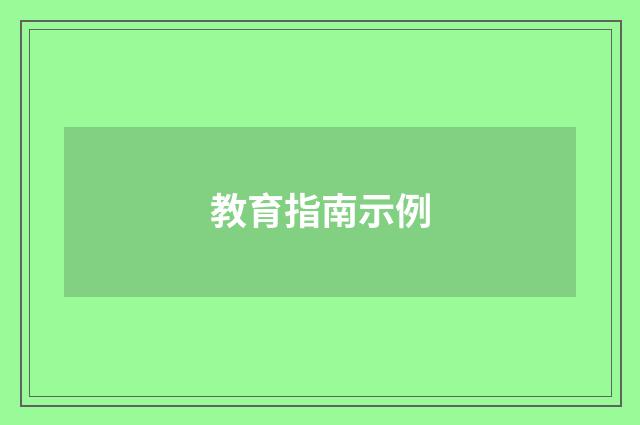 教育指南示例